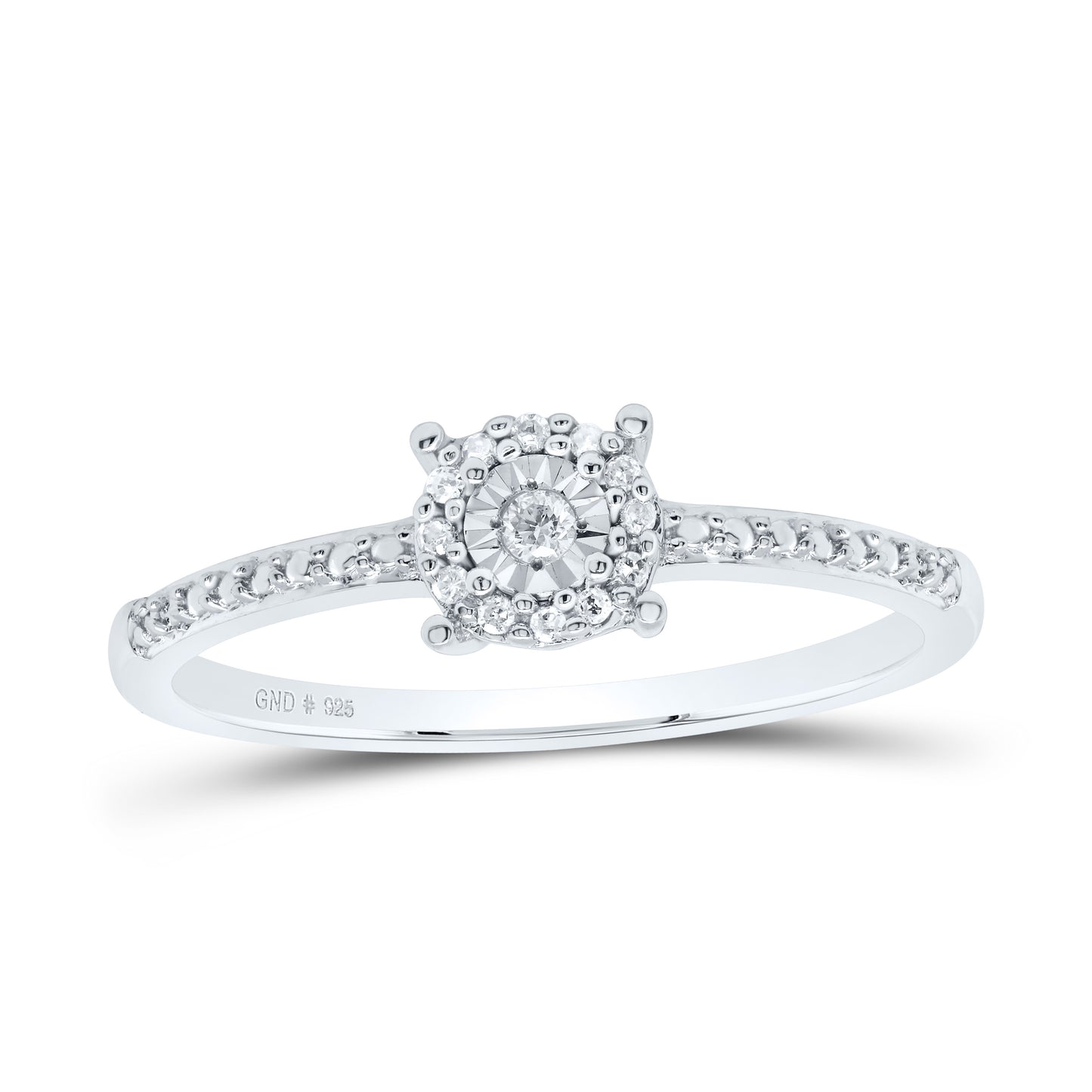 Sterling Silver 1/12 Cttw Natural Diamond Round Wedding Engagement Anniversary Ring, Women Size: 5-9