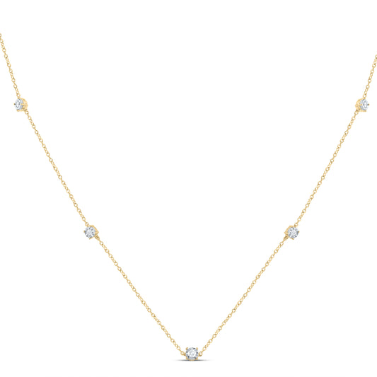 14kt Yellow Gold 1/6 Cttw Diamond Fashion Necklace, Length: 16 Inch