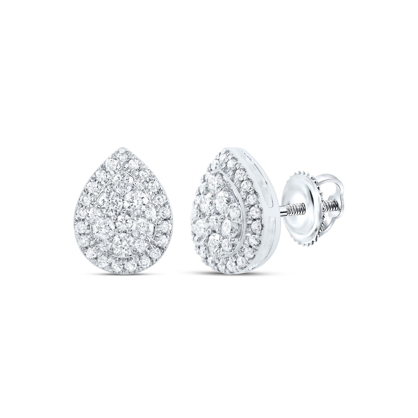 14kt Yellow Or White Or Rose Gold Natural Diamond Fashion Pear Stud Earring