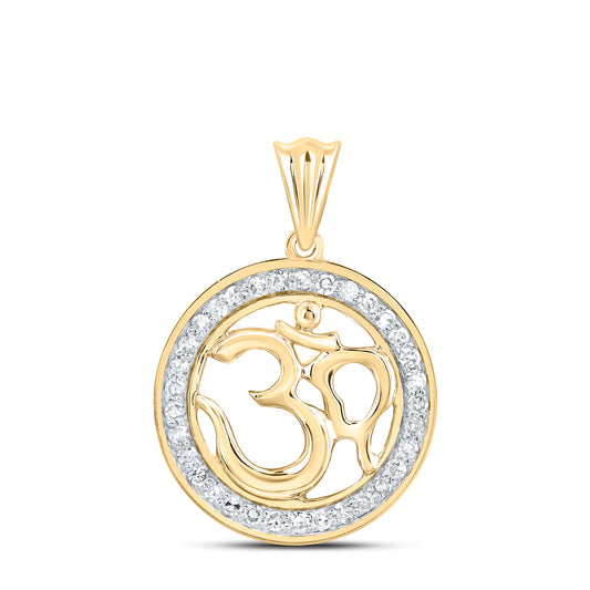 10kt Yellow Gold 1/5 Cttw Natural Diamond Fashion Om Pendant