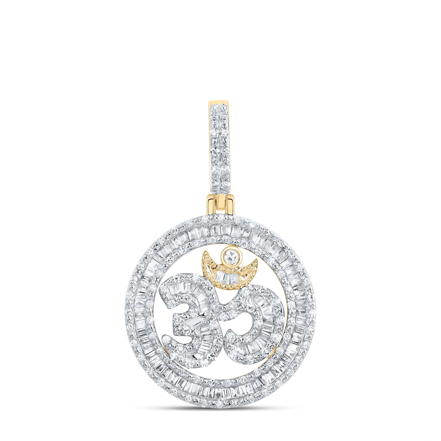 10K Yellow Gold 5/8Ctw Natural Diamond Fashion Om Pendant