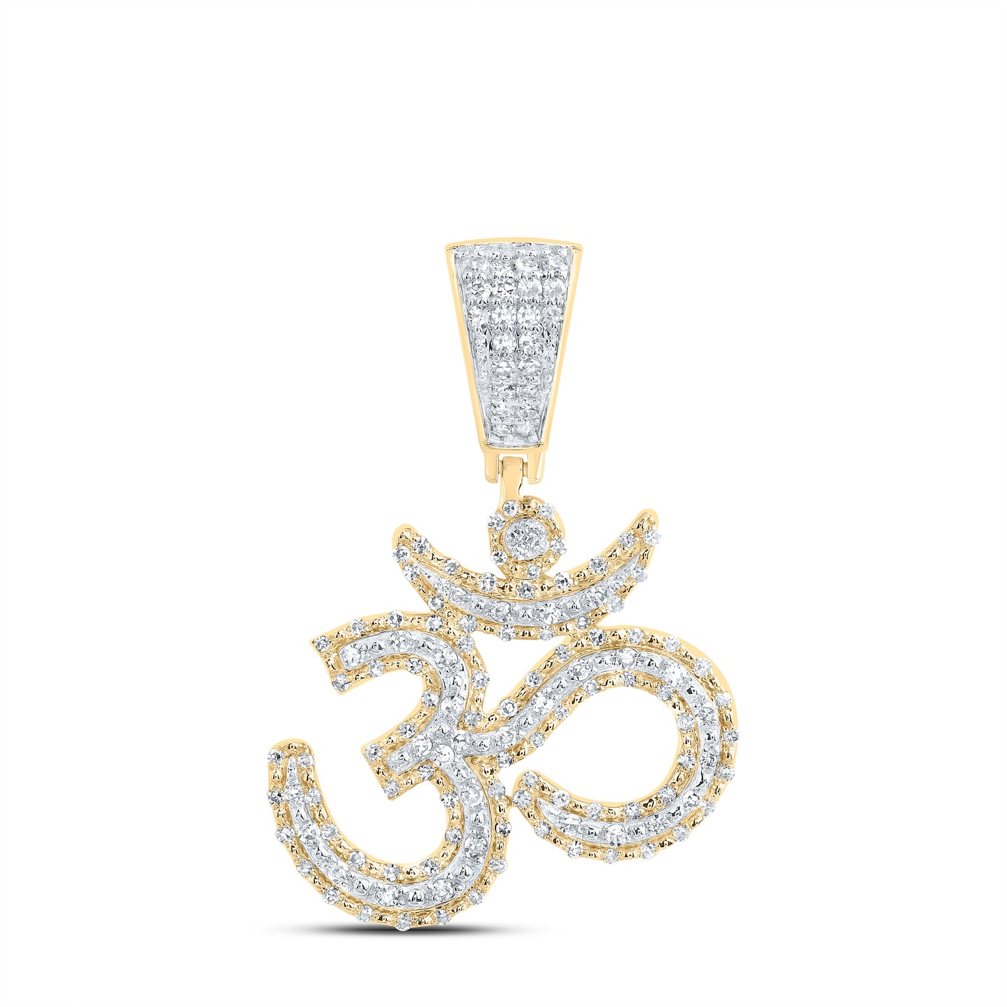 10kt Yellow Gold 3/8 Cttw Natural Diamond Fashion Om Pendant
