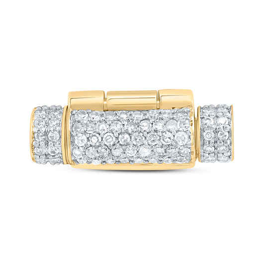 10kt Yellow Gold 3/8 Cttw Natural Diamond (4mm) Rope Lock Box