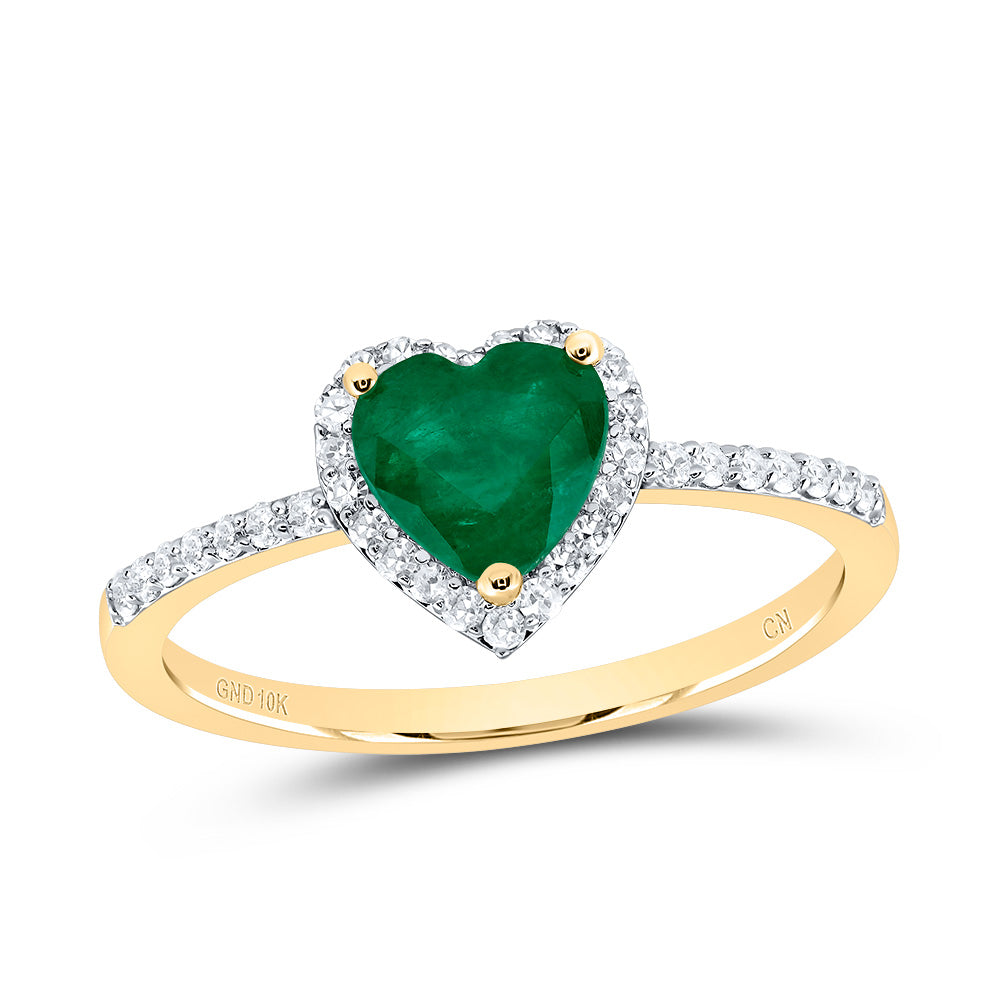 10kt Yellow Or White Gold Natural Diamond 6x6mm Heart Natural Gem Heart Wedding Engagement Anniversary Ring