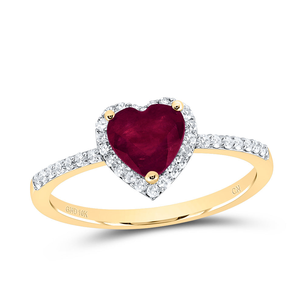 10kt Yellow Or White Gold Natural Diamond 6x6mm Heart Natural Gem Heart Wedding Engagement Anniversary Ring