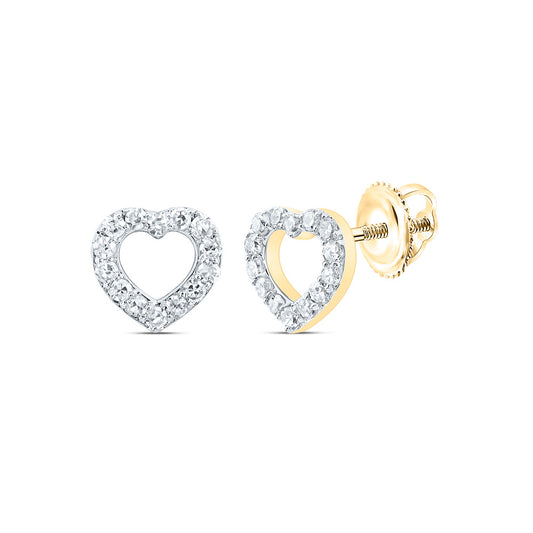 10kt Yellow Or White Gold Natural Diamond Heart Earring