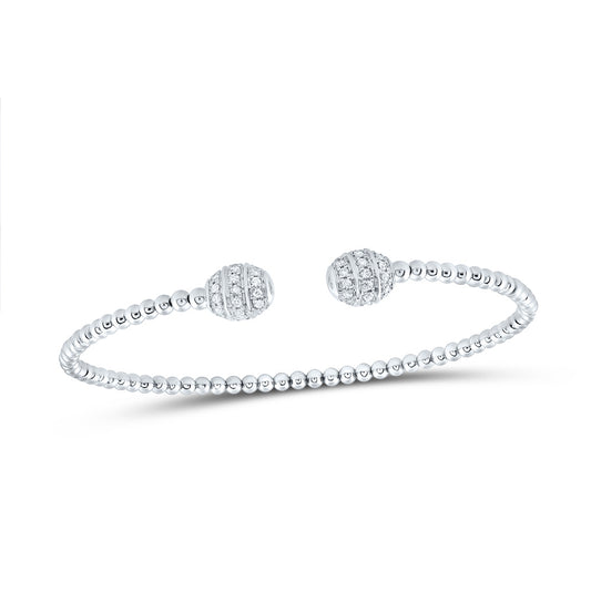 14kt White Gold 1/4 Cttw Natural Diamond Fashion Bangle (65x52 Mm)