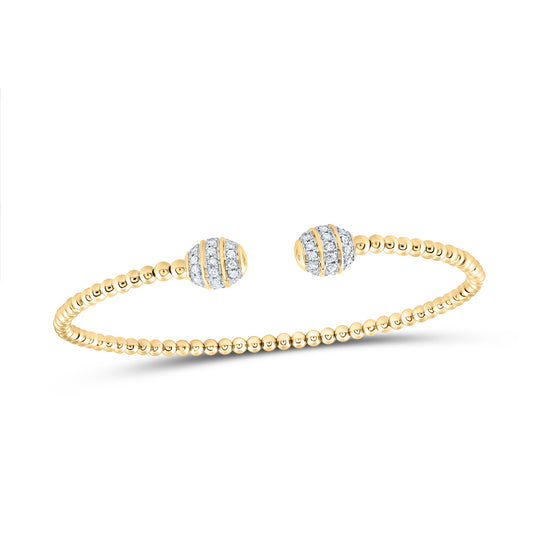 14kt Yellow Gold 1/4 Cttw Natural Diamond Fashion Bangle (65x52 Mm)