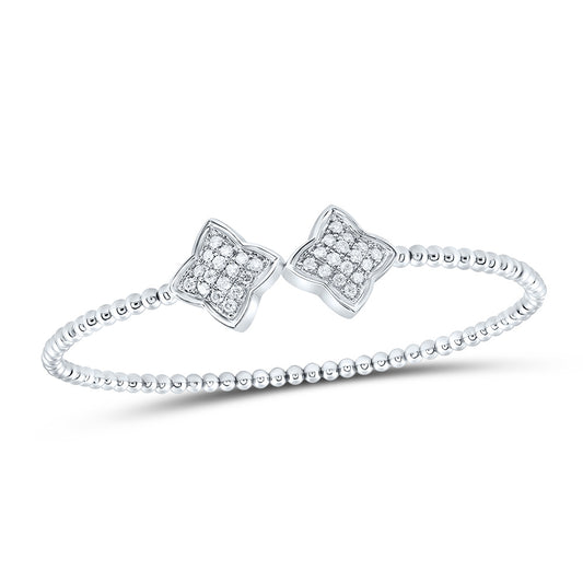 14kt White Gold 1/2 Cttw Natural Diamond Fashion Bangle (65x52 Mm)