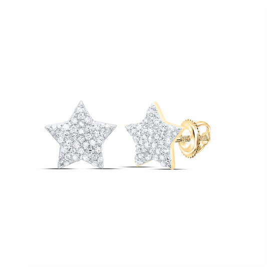 10kt Yellow Gold 1/4 Cttw Natural Diamond Star Earring