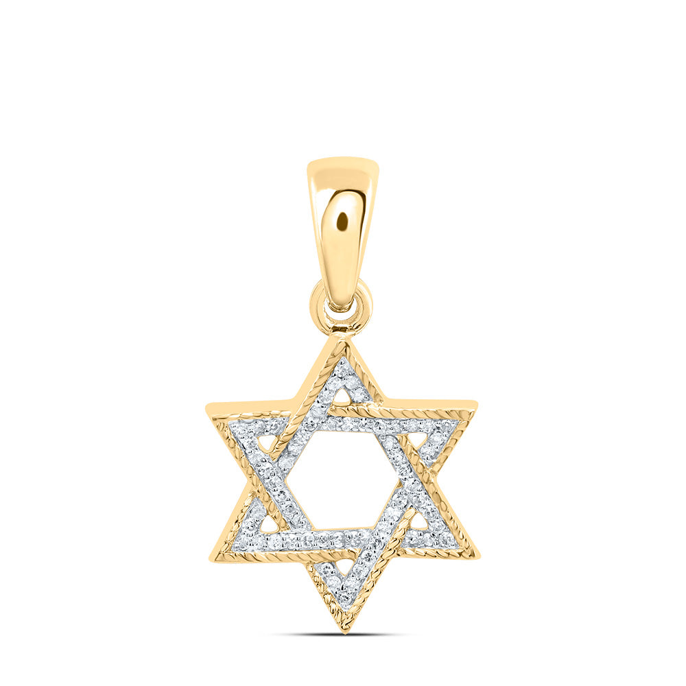 10kt Yellow Gold 1/5 Cttw Natural Diamond Star Pendant