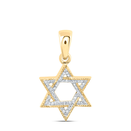 10kt Yellow Gold 1/5 Cttw Natural Diamond Star Pendant
