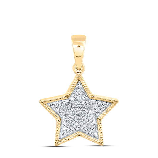 10kt Yellow Gold 3/8 Cttw Natural Diamond Star Pendant