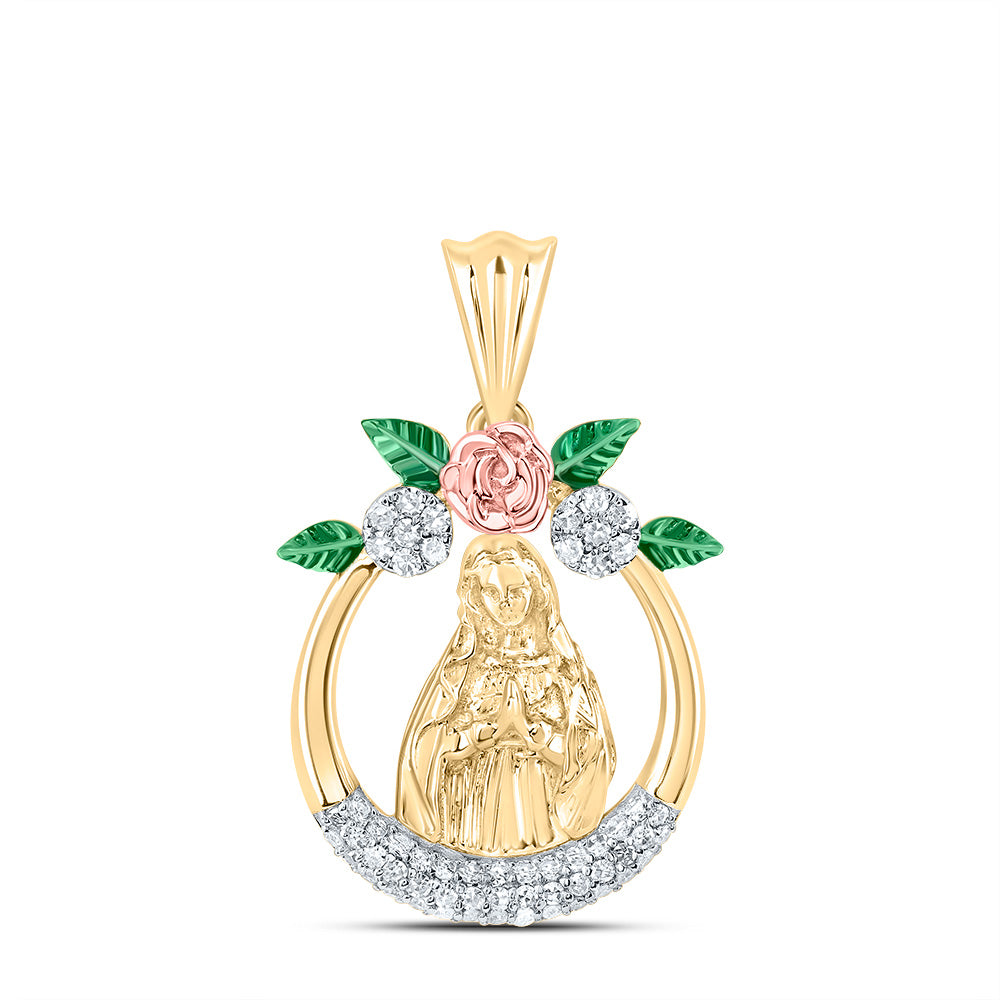14kt Yellow Gold 1/4 Cttw Natural Diamond Maria Charm