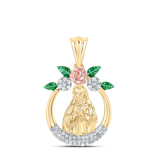 14kt Yellow Gold 1/4 Cttw Natural Diamond Maria Charm