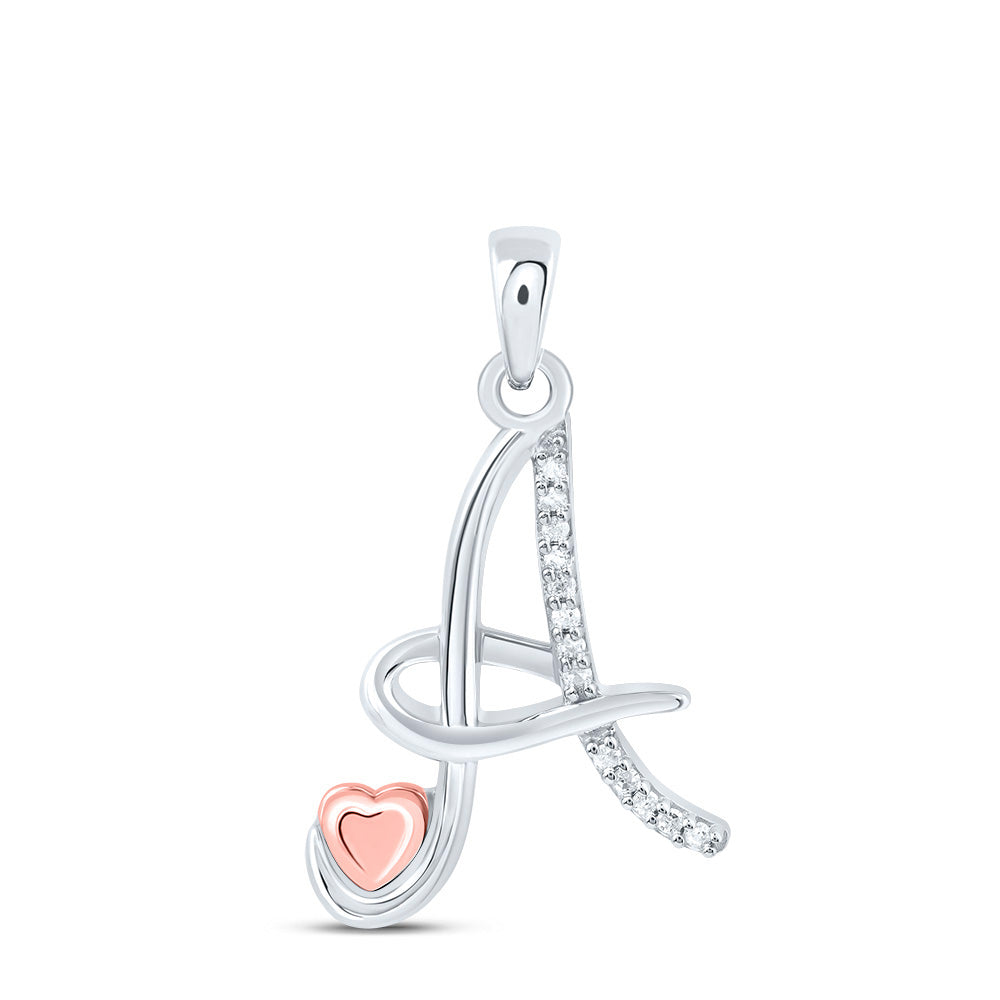 Sterling Silver Natural Diamond Initial Pendant