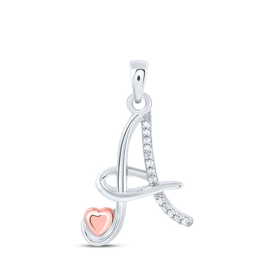 Sterling Silver Natural Diamond Initial Pendant