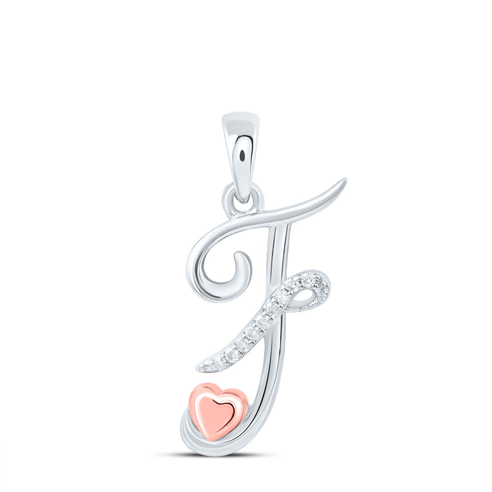 Sterling Silver Natural Diamond Initial Pendant