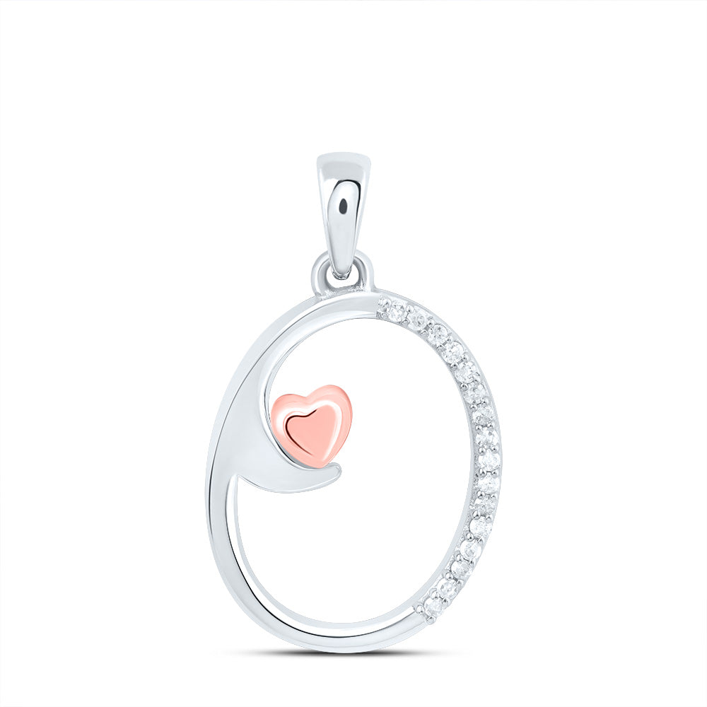 Sterling Silver Natural Diamond Initial Pendant