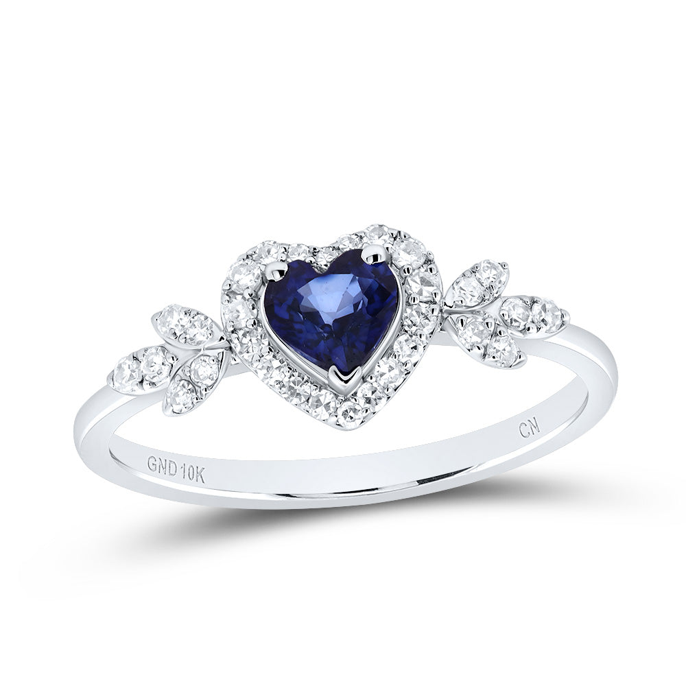 10kt Yellow Or White Or Rose Gold Natural Diamond 4.5mm Heart Natural Gem Heart Wedding Engagement Anniversary Ring