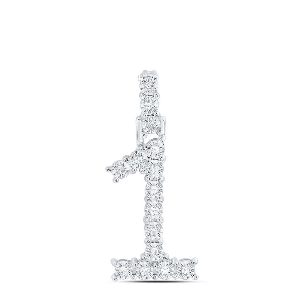 10kt Yellow Or White Gold Natural Diamond Number Pendant