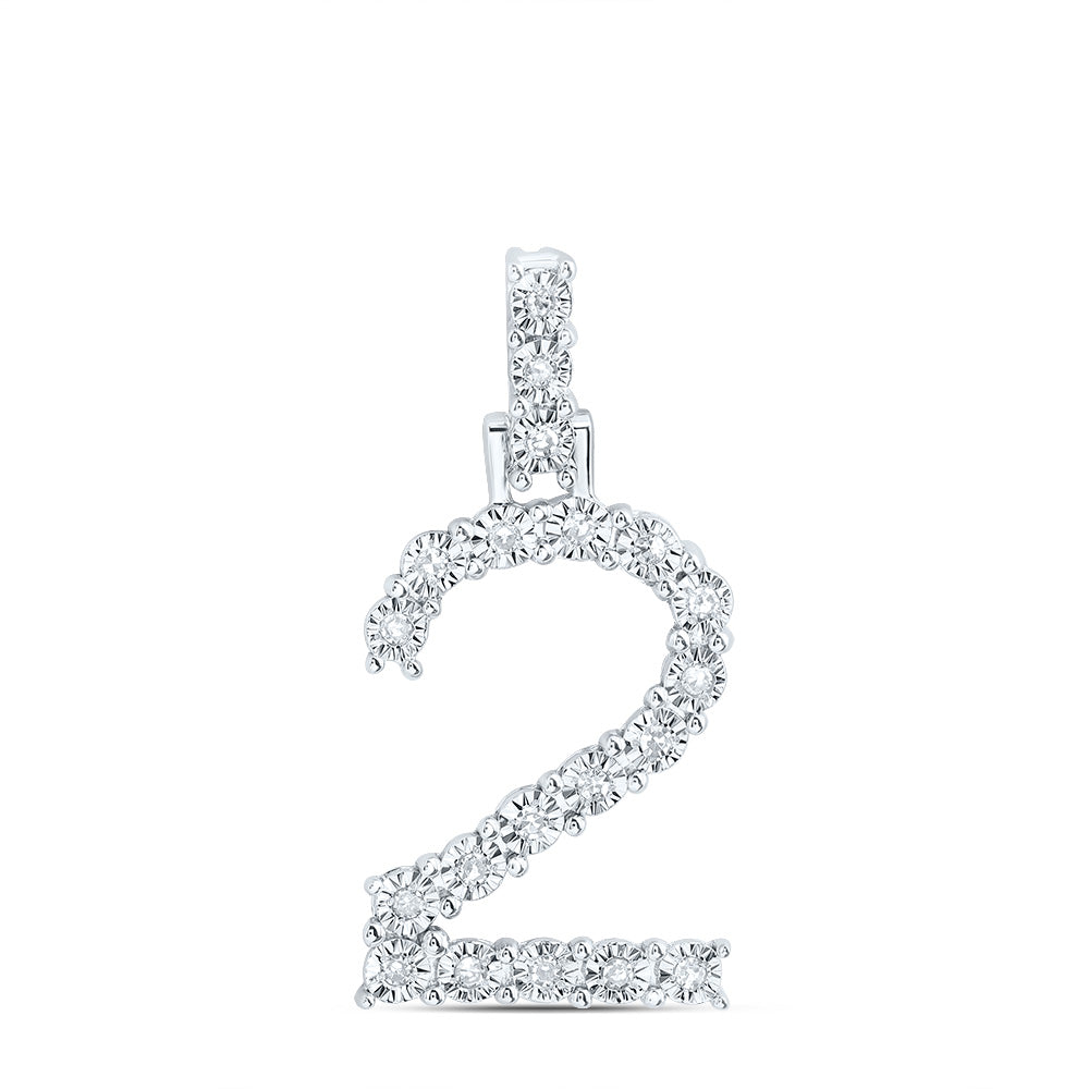 10kt Yellow Or White Gold Natural Diamond Number Pendant
