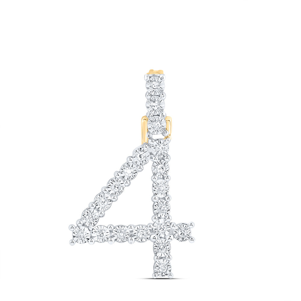 10kt Yellow Or White Gold Natural Diamond Number Pendant