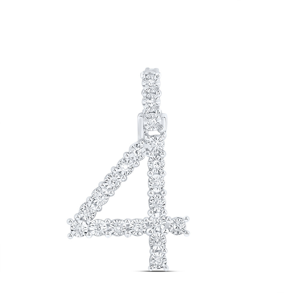 10kt Yellow Or White Gold Natural Diamond Number Pendant