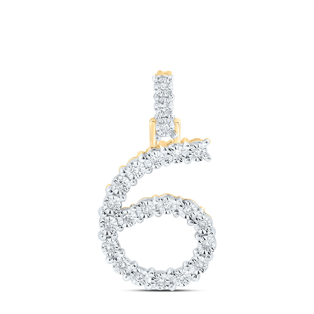 10kt Yellow Or White Gold Natural Diamond Number Pendant