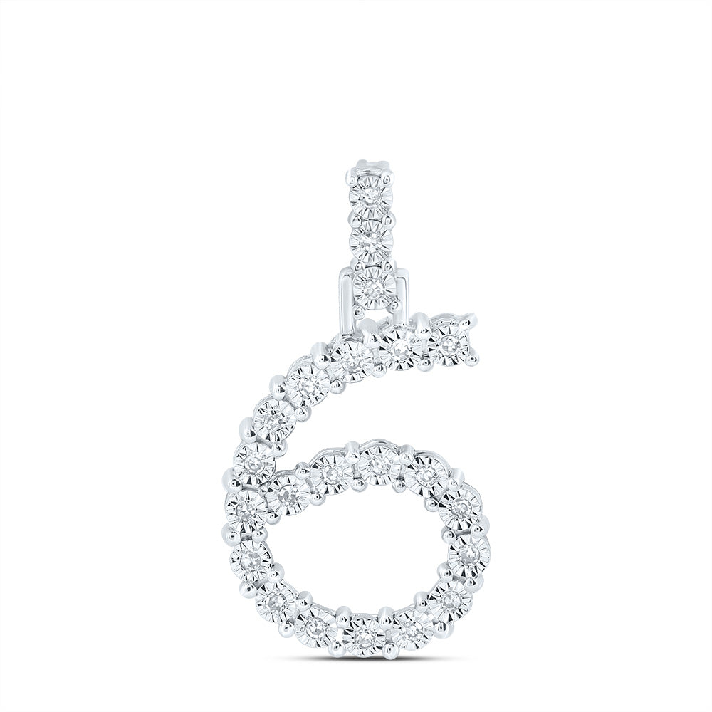 10kt Yellow Or White Gold Natural Diamond Number Pendant