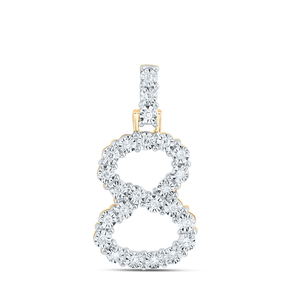 10kt Yellow Or White Gold Natural Diamond Number Pendant