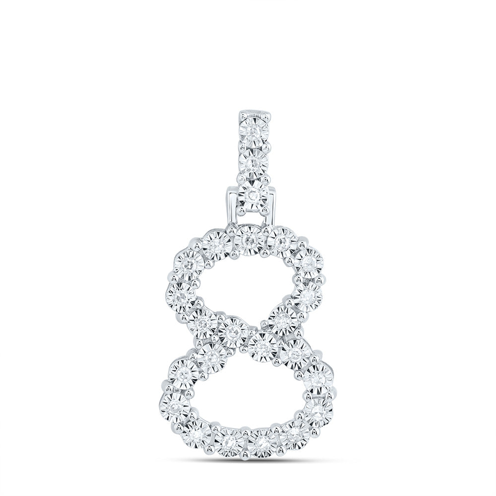 10kt Yellow Or White Gold Natural Diamond Number Pendant