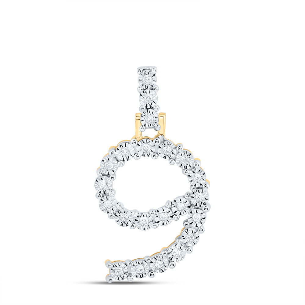 10kt Yellow Or White Gold Natural Diamond Number Pendant