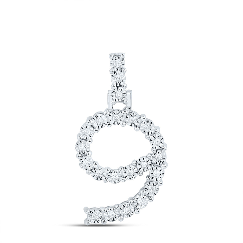 10kt Yellow Or White Gold Natural Diamond Number Pendant