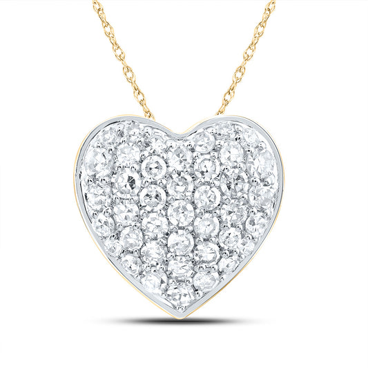 10kt Yellow Gold 1/5 Cttw Natural Diamond Heart Pendant