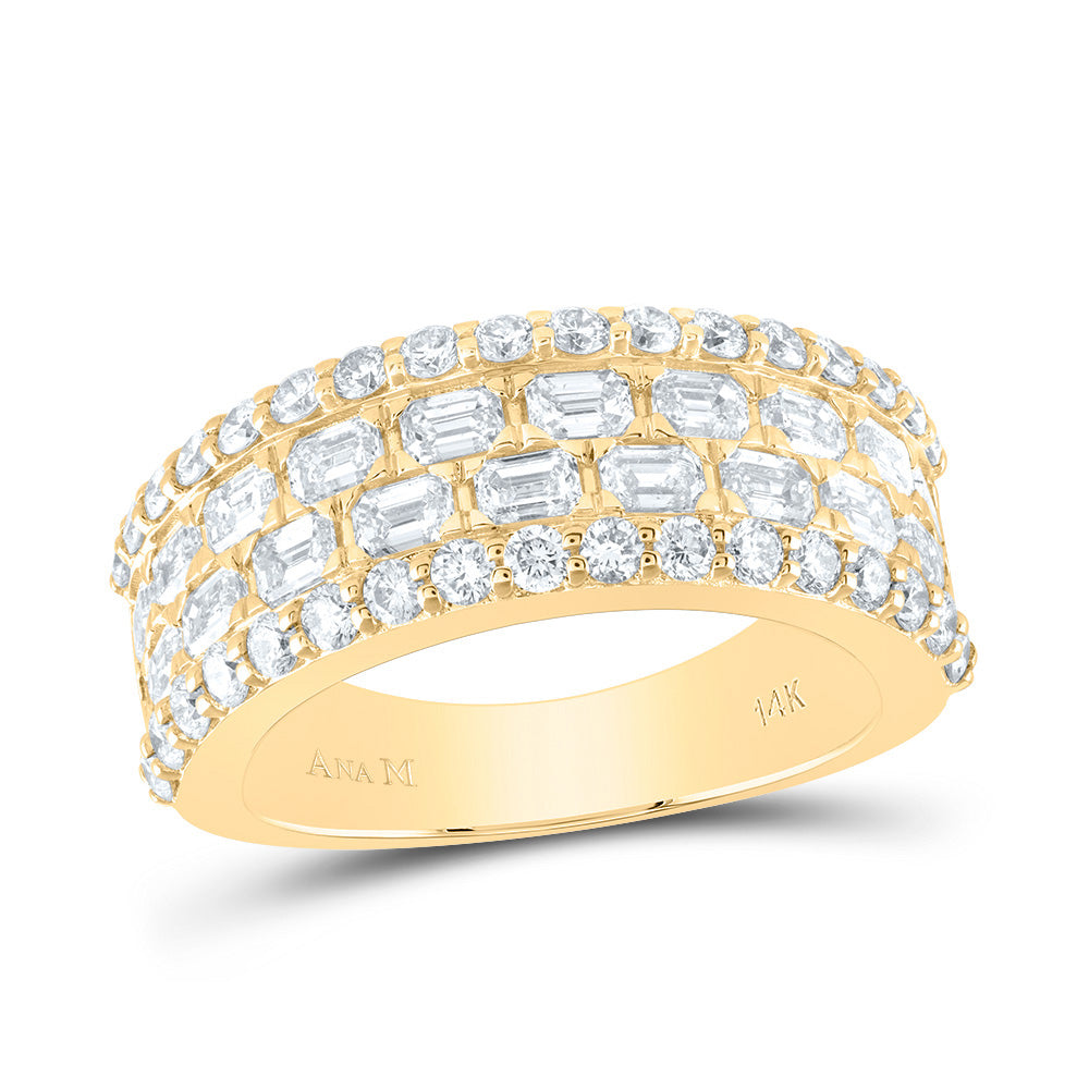 14kt Yellow Gold 2 1/3 Cttw Natural Diamond Ana M Wedding Engagement Anniversary Band, Women Size: 5-9