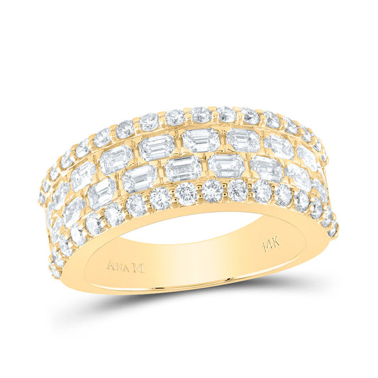 14kt Yellow Gold 2 1/3 Cttw Natural Diamond Ana M Wedding Engagement Anniversary Band, Women Size: 5-9