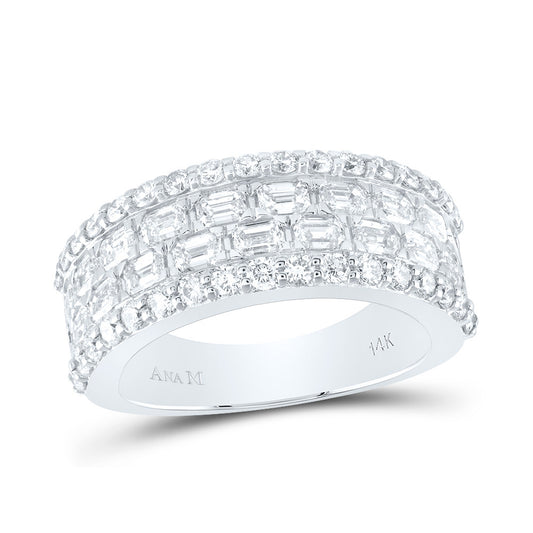 14kt White Gold 2 1/3 Cttw Natural Diamond Ana M Wedding Engagement Anniversary Band, Women Size: 5-9