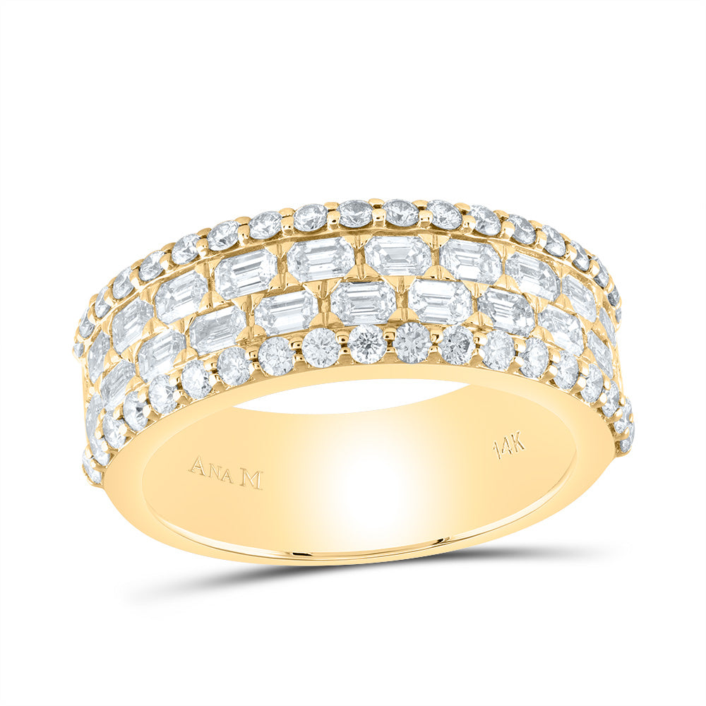 14kt Yellow Gold 2 5/8 Cttw Natural Diamond Am Mens Band, Men Size: 8-12