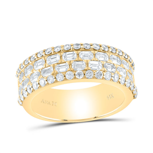 14kt Yellow Gold 2 5/8 Cttw Natural Diamond Am Mens Band, Men Size: 8-12