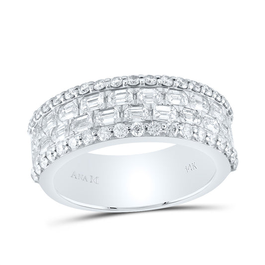 14K White Gold 2 5/8 Ctw Natural Diamond Am Mens Band, Mens Size: 8-12