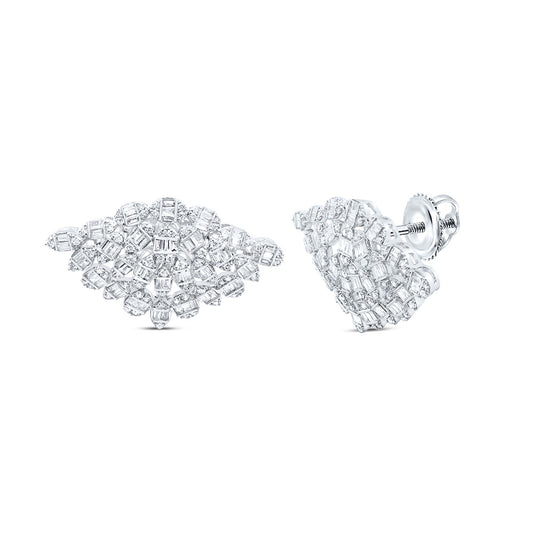 14kt White Gold 1 1/2 Cttw Natural Diamond Ana M Fashion Stud Earring