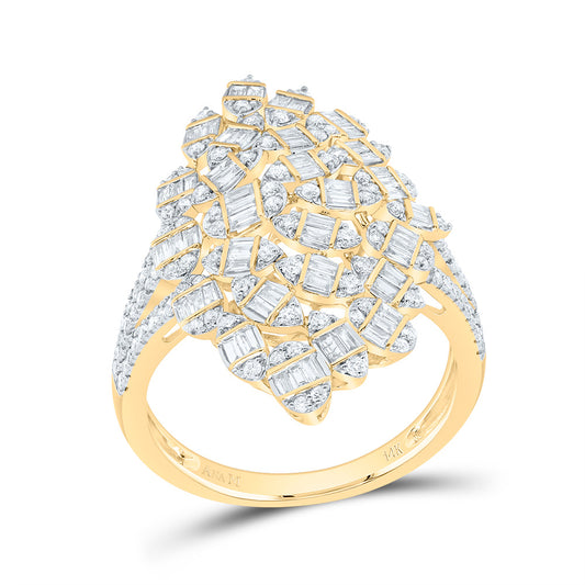 14kt Yellow Gold 1 Cttw Natural Diamond Ana M Bridal Wedding Engagement Anniversary Ring, Women Size: 5-9