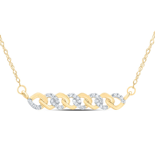 10kt Yellow Gold 1/6 Cttw Natural Diamond 4.90mm Cuban Necklace, Length: 18 Inch