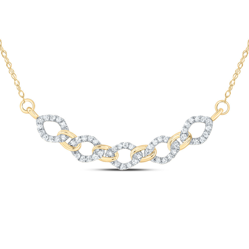 10kt Yellow Gold 1/4 Cttw Natural Diamond 9.60mm Cuban Necklace, Length: 18 Inch