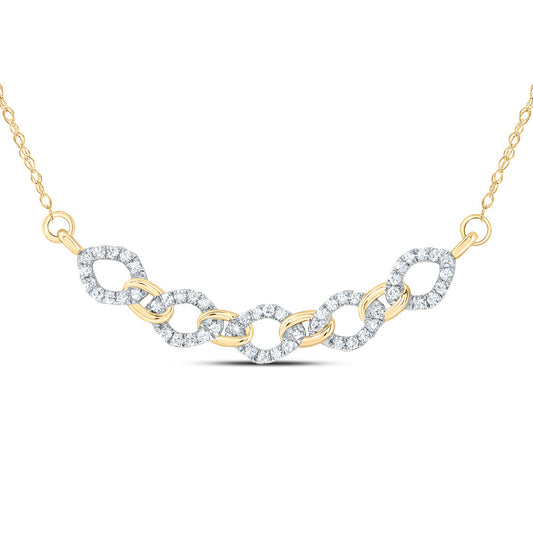 10kt Yellow Gold 1/4 Cttw Natural Diamond 9.60mm Cuban Necklace, Length: 18 Inch