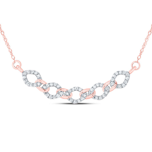 10kt Rose Gold 1/4 Cttw Natural Diamond 9.60mm Cuban Necklace, Length: 18 Inch
