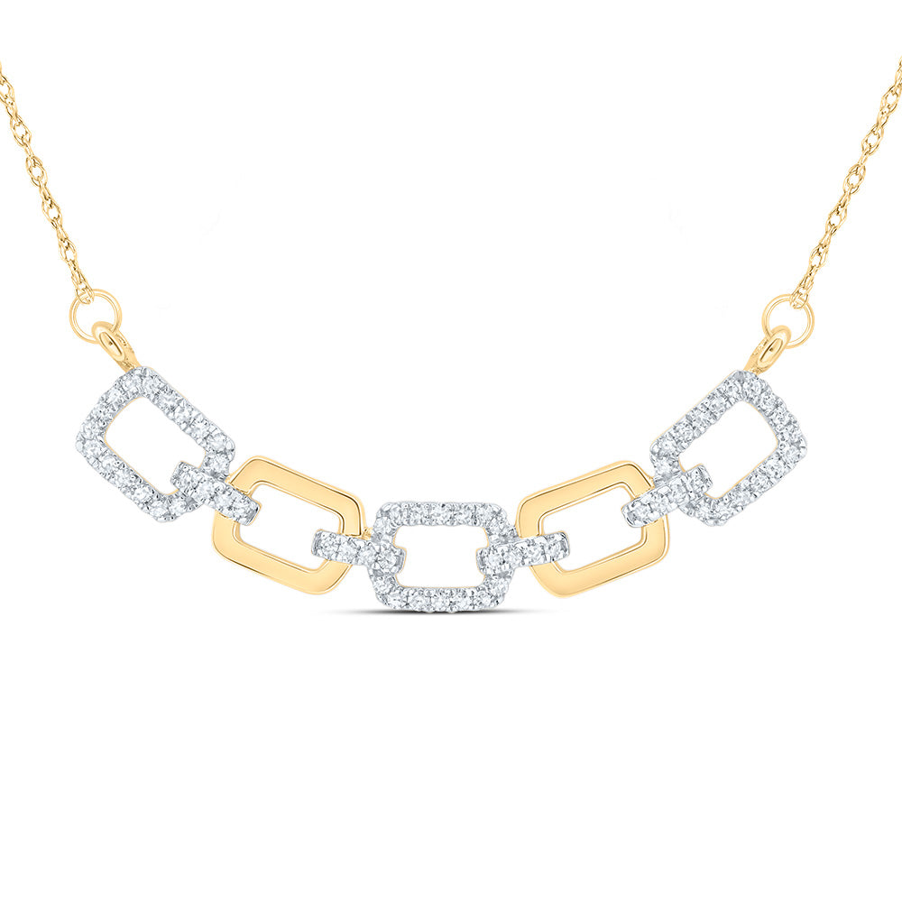 10kt Yellow Gold 1/4 Cttw Natural Diamond 11.40mm Cuban Necklace, Length: 18 Inch