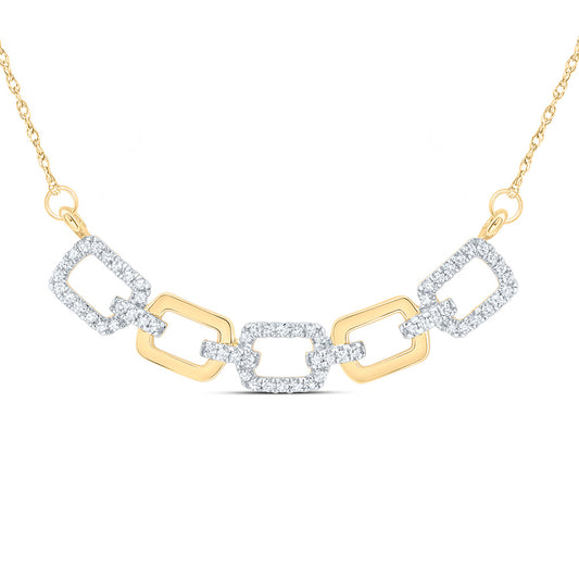 10kt Yellow Gold 1/4 Cttw Natural Diamond 11.40mm Cuban Necklace, Length: 18 Inch