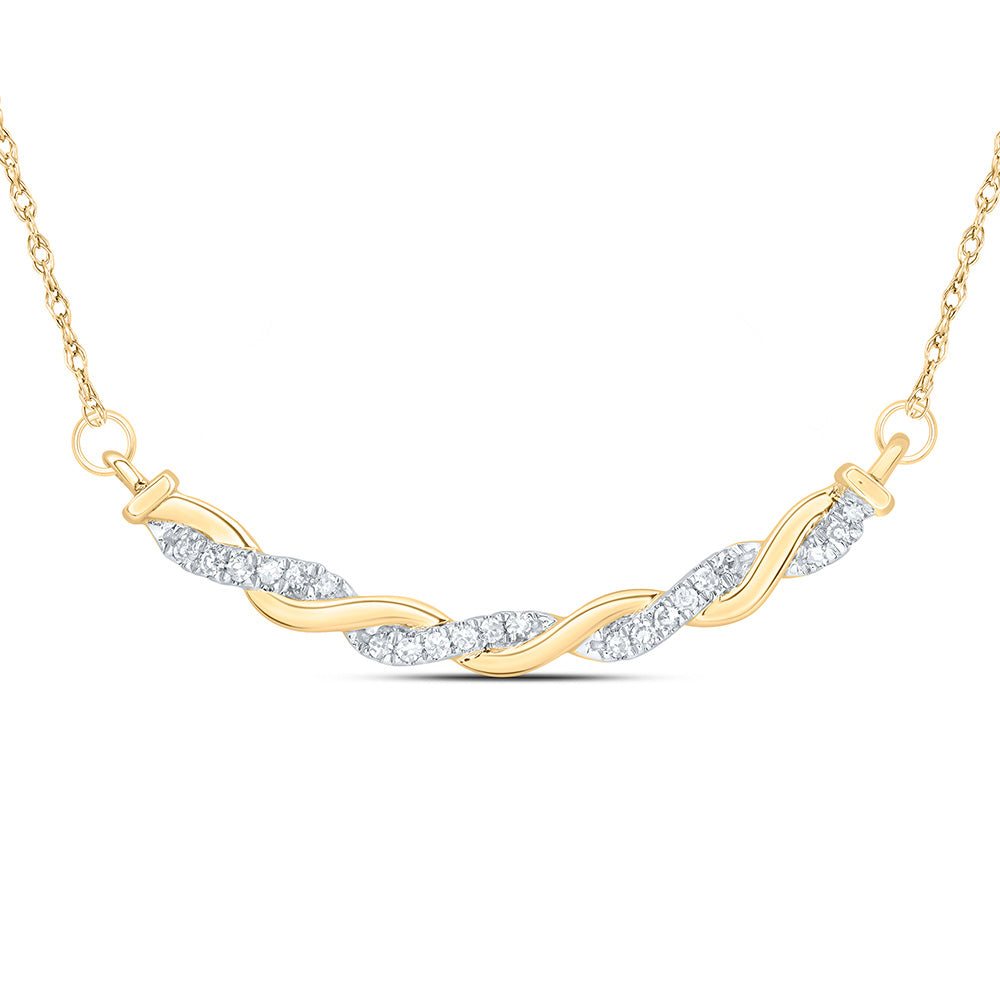 10kt Yellow Gold 1/10 Cttw Natural Diamond 8.10mm Necklace, Length: 18 Inch